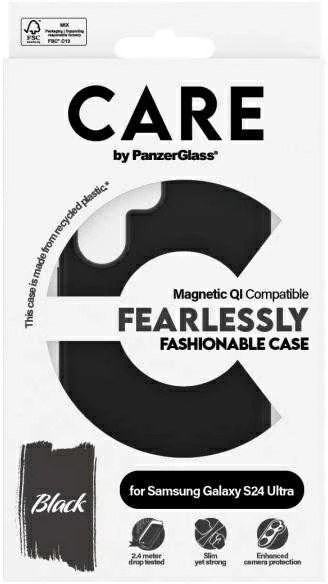 Panzer Glass CARE by PanzerGlass Fashion QI Case Samsung Galaxy S24 Ultra dėklas telefonui juodos spalvos 1168