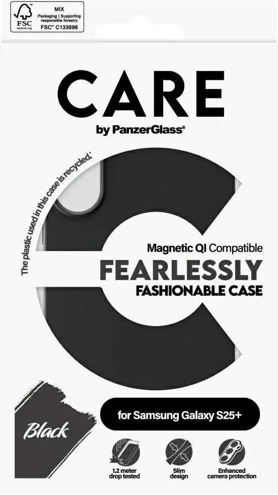 Panzer Glass CARE by PanzerGlass Fashion QI Samsung Galaxy S25 Plus - dėklas telefonui juodos spalvos