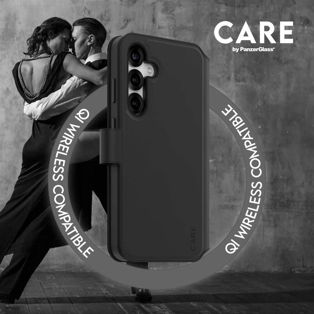 Dėklas Panzer Glass CARE by PanzerGlass Feature Case Tango Du viename piniginė Qi Suderinamas Samsung Galaxy S25 Plus, Juodas