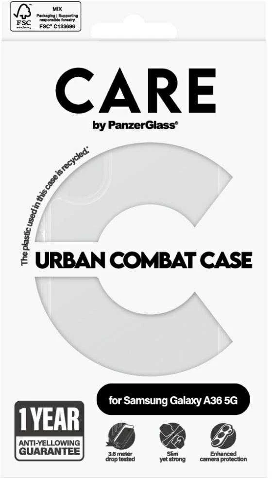 Panzer Glass CARE by PanzerGlass Flagship Urban Combat Samsung Galaxy A36 5G dėklas telefonui skaidrus