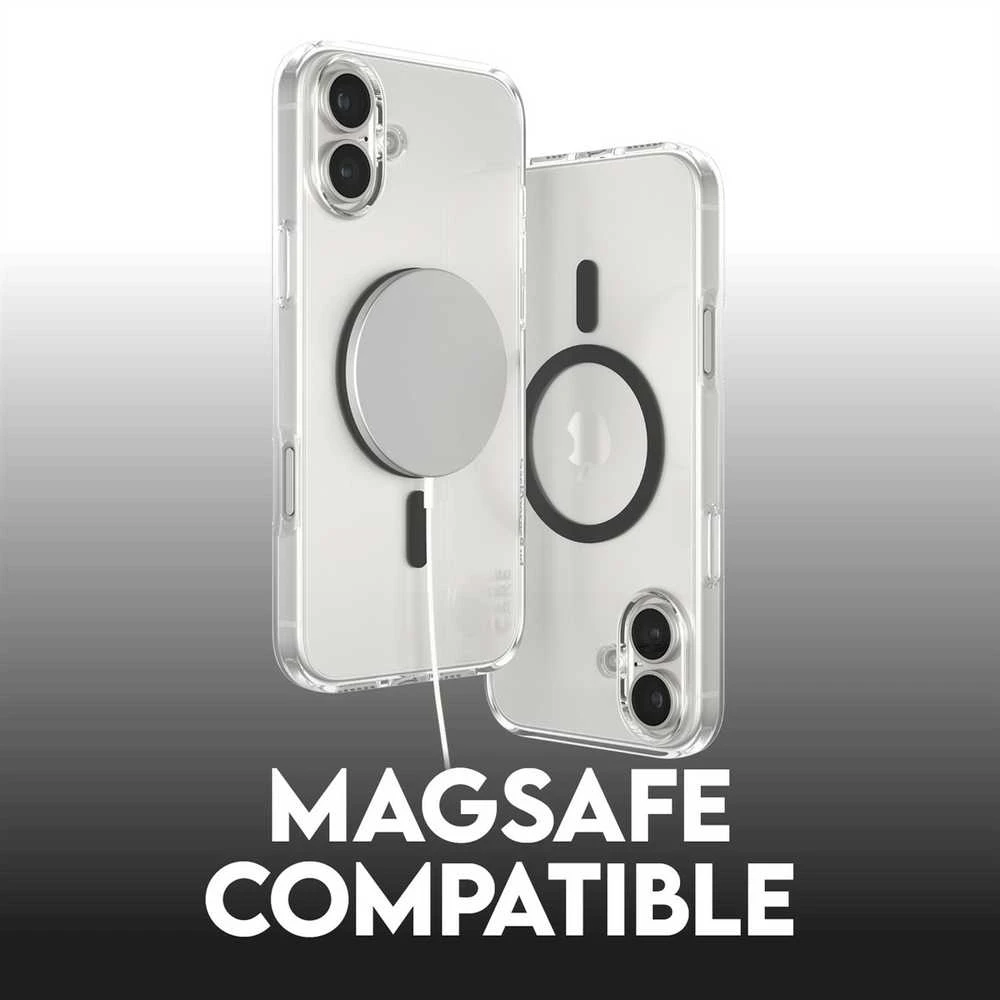 Panzer Glass CARE Flagship dėklas su Juodas MagSafe iPhone 16 Plus, skaidrus