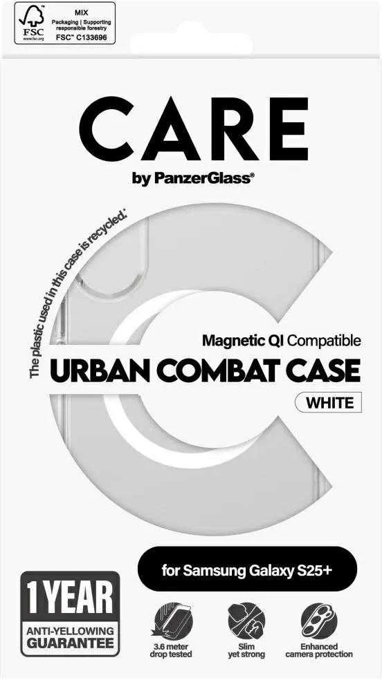 Dėklas Panzer Glass PRIEŽIŪRA Nugaros apsauga | Samsung | Galaxy S25+ | Perdirbtas plastikas | Baltas