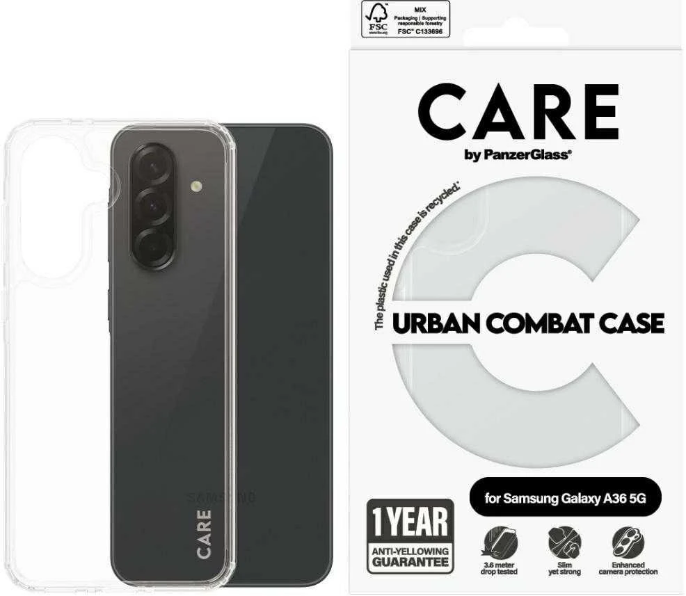 Panzer Glass CARE by PanzerGlass Flagship Urban Combat Samsung Galaxy A36 5G dėklas telefonui skaidrus
