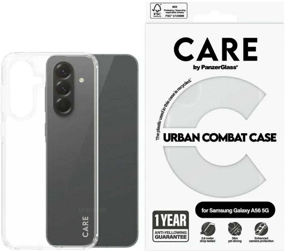 Panzer Glass Dėklas CARE by PanzerGlass Flagship Urban Combat skirtas Samsung Galaxy A56 5G skaidrus