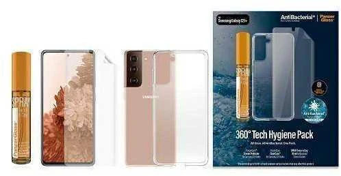 Panzer Glass PanzerGlass rinkinys Start Samsung S21+ekrano apsauga TPU, Dėklas ClearCase, Purškiklis 30ml