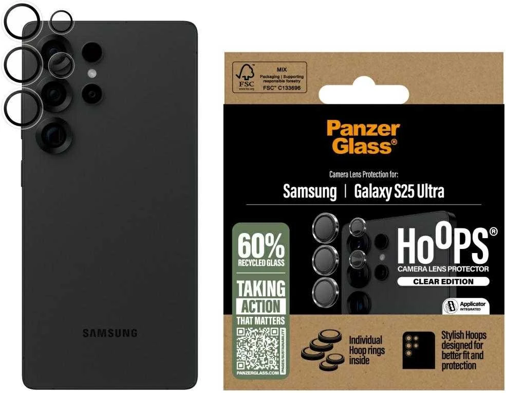 Panzer Glass PanzerGlass Hoops objektyvo apsauga Samsung Galaxy S25 Ultra, skaidrus