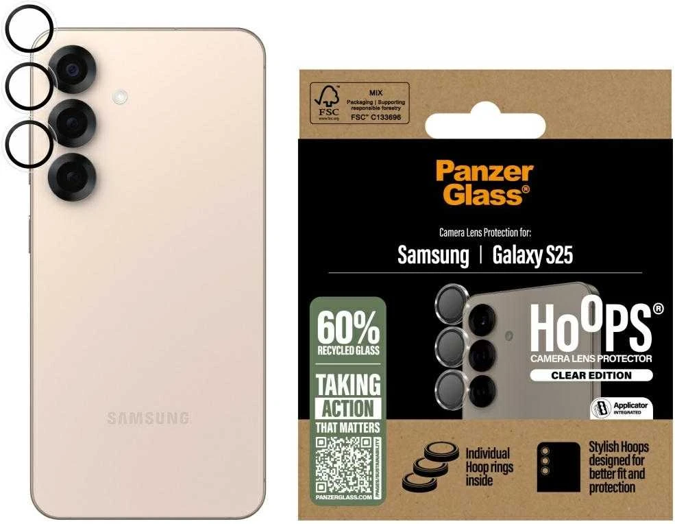 „Panzer Glass PanzerGlass Hoops“ objektyvo apsauga „Samsung Galaxy S25“, permatoma