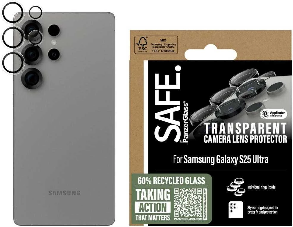 Panzer Glass Ekrano apsauga kamerai SAFE by PanzerGlass Rings Lens Protector Samsung Galaxy S25 Ultra skaidrus