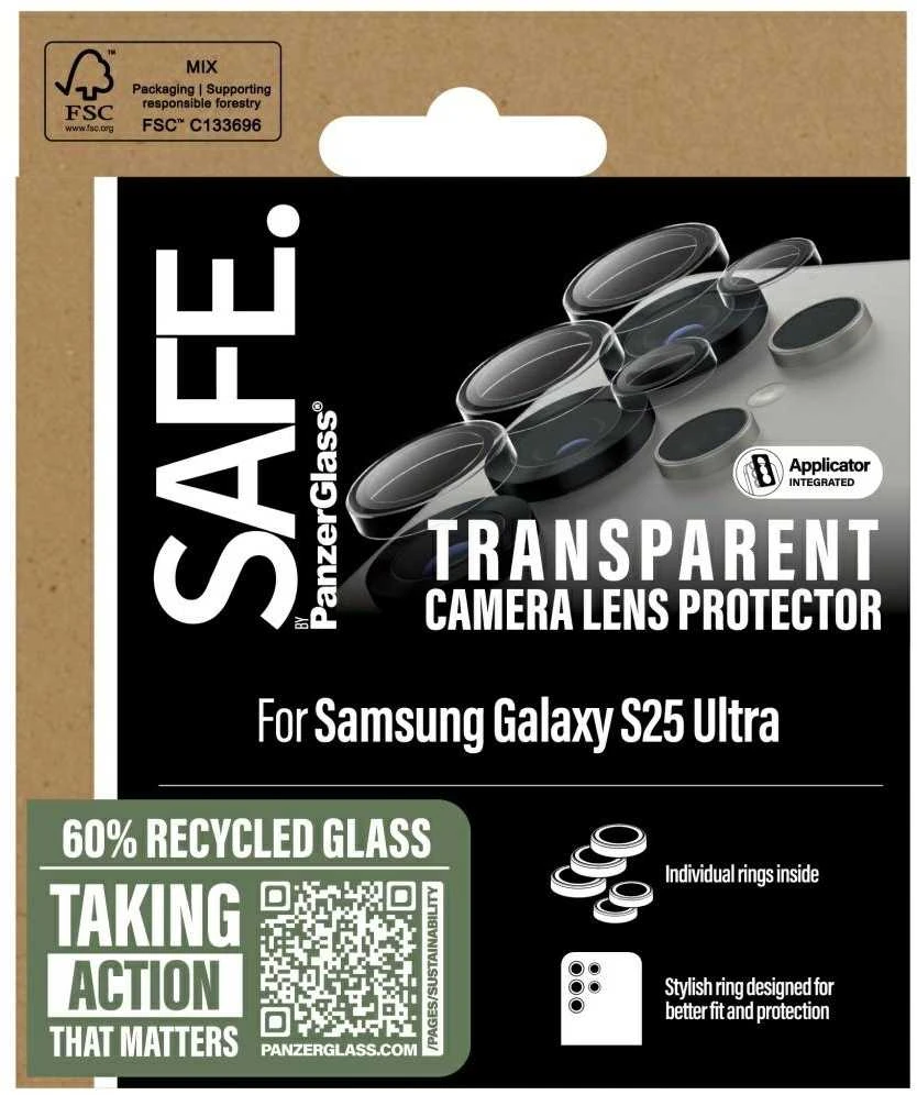 Panzer Glass Ekrano apsauga kamerai SAFE by PanzerGlass Rings Lens Protector Samsung Galaxy S25 Ultra skaidrus