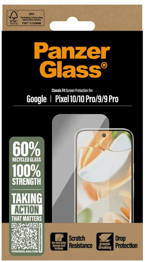 Panzer Glass PanzerGlass antibakterinis ekrano apsauginis stiklas, skirtas Google Pixel 10 / 10 Pro