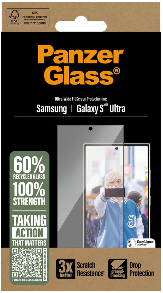 Panzer Glass „PanzerGlass“ ekrano apsauga „Samsung Galaxy S25 Ultra“ itin plataus kampo, permatoma