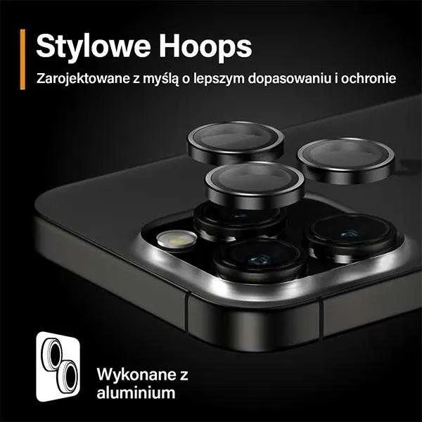 Panzer Glass PanzerGlass™ lankeliai fotoaparato objektyvo apsauga iPhone 15 Pro | 15 Pro Max | Juodas Metalas