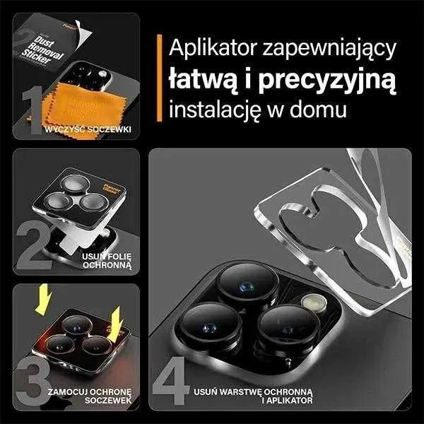 Panzer Glass PanzerGlass™ lankeliai fotoaparato objektyvo apsauga iPhone 15 Pro | 15 Pro Max | Juodas Metalas