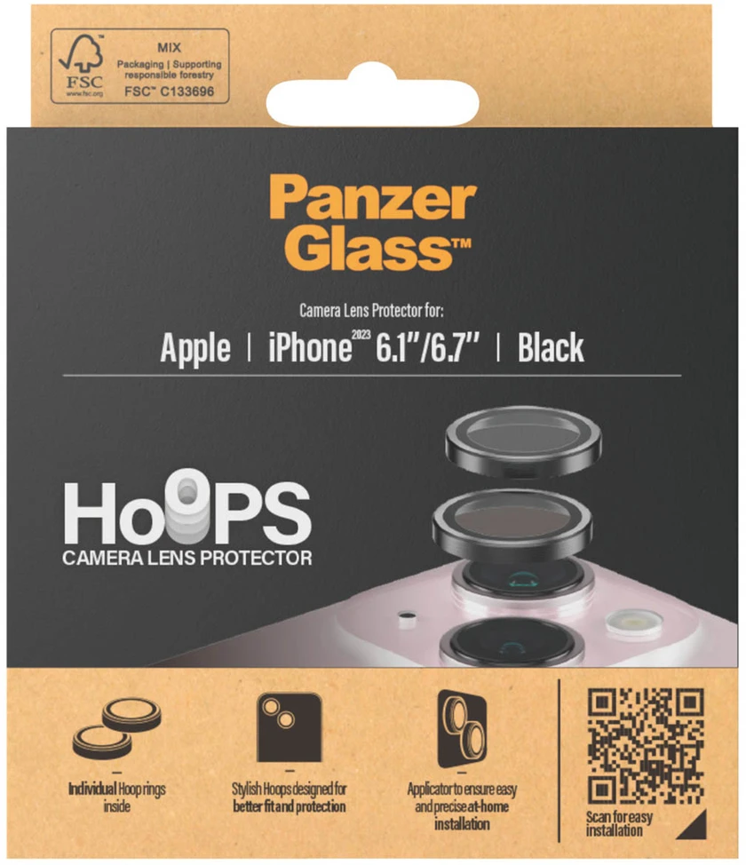 Panzer Glass PanzerGlass™ lankeliai fotoaparato objektyvo apsauga iPhone 15 | 15 plius | Juodas