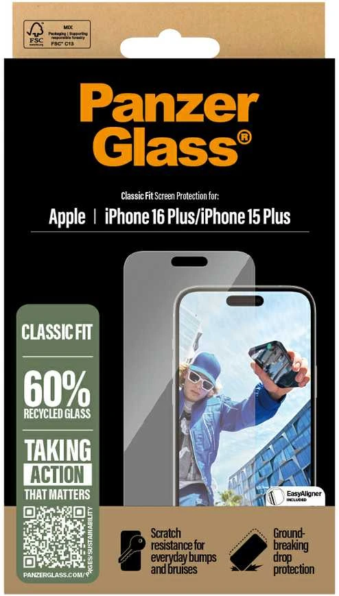 Panzer Glass PanzerGlass ekrano apsauga Apple iPhone 16 Plus, Classic Fit (skaidri)