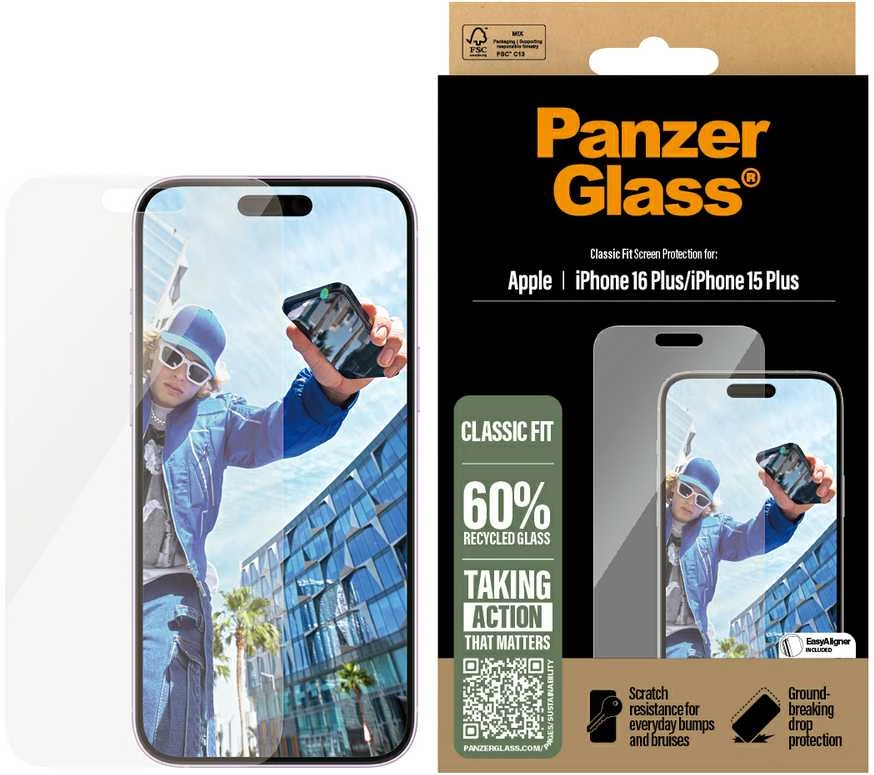 Panzer Glass PanzerGlass ekrano apsauga Apple iPhone 16 Plus, Classic Fit (skaidri)