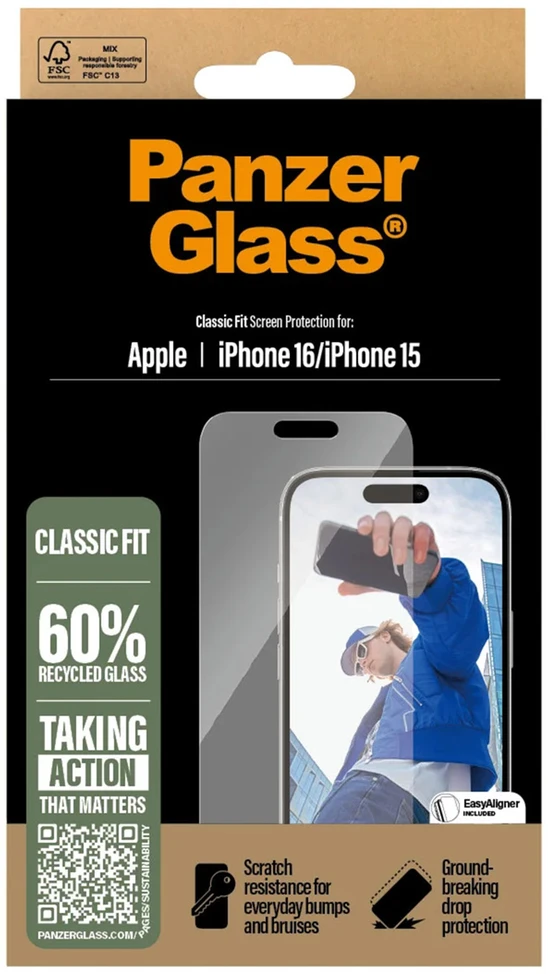 Panzer Glass PanzerGlass ekrano apsauga Apple iPhone 16, Classic Fit (skaidri)