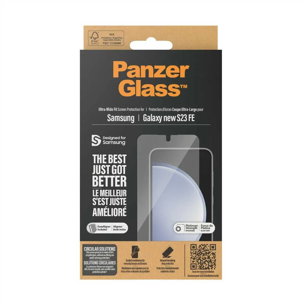 Panzer Glass PREMIUM TEMPERATO stiklo ekrano apsauga, pilnas dangtelis, skirtas Samsung Galaxy S24 FE, UWF