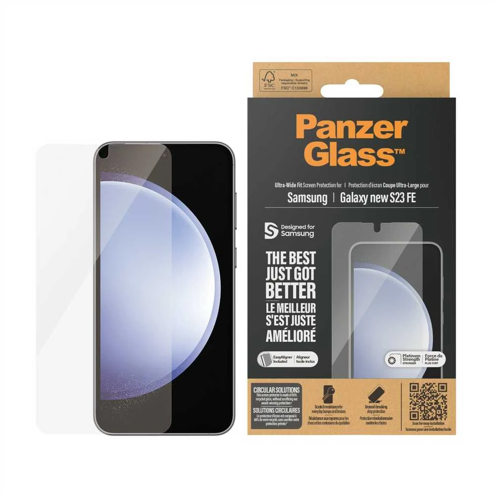 Panzer Glass PREMIUM TEMPERATO stiklo ekrano apsauga, pilnas dangtelis, skirtas Samsung Galaxy S24 FE, UWF