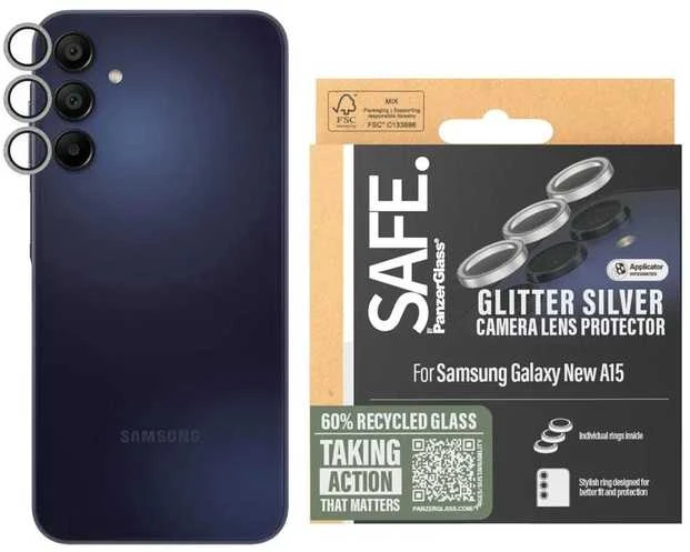 Panzer Glass SAFE iš PanzerGlass 4G Rings grūdinto stiklo objektyvas, skirtas Samsung Galaxy A16 / A16 5G – skaidrus