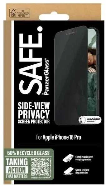Panzer Glass PanzerGlass SAFE Privatumo ekrano apsauga Apple iPhone 16 Pro, ypač platus (skaidrus)