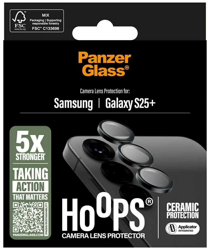Panzer Glass Keraminis stiklas lęšiams PanzerGlass Hoops Objektyvo apsauga Samsung Galaxy S25 Plus keramika