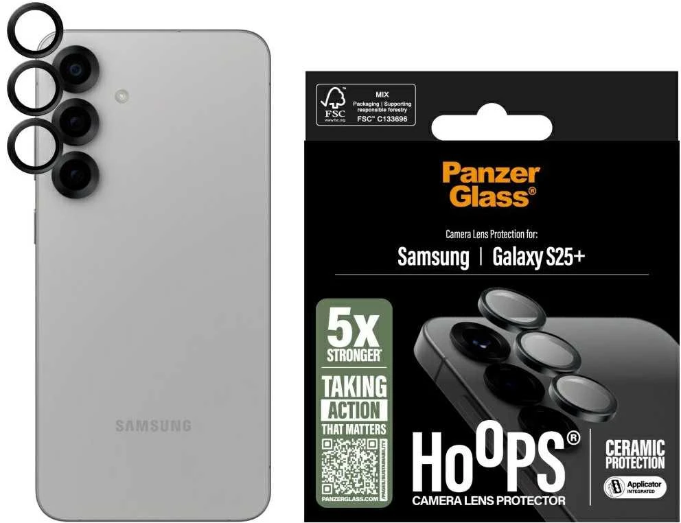 Panzer Glass Keraminis stiklas lęšiams PanzerGlass Hoops Objektyvo apsauga Samsung Galaxy S25 Plus keramika