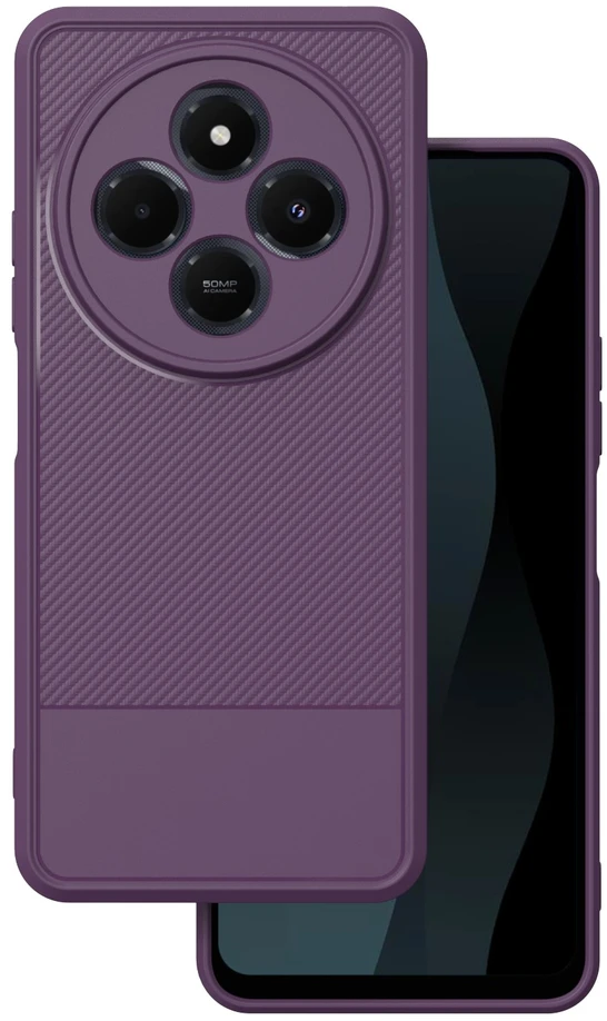 TFO Paprastas anglies pluošto dėklas, skirtas Xiaomi Redmi 14C 4G/ 14C 5G / Redmi A4 / POCO C75, violetinis