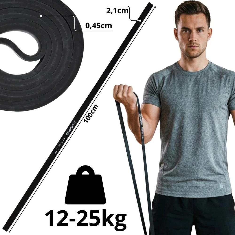 Pasipriešinimo guma EB FIT 12 - 25 kg, juoda