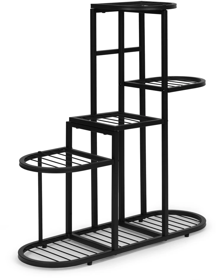 Pastatomas gėlių stovas dekoracijoms, 5 pakopų, juodas ModernHome
