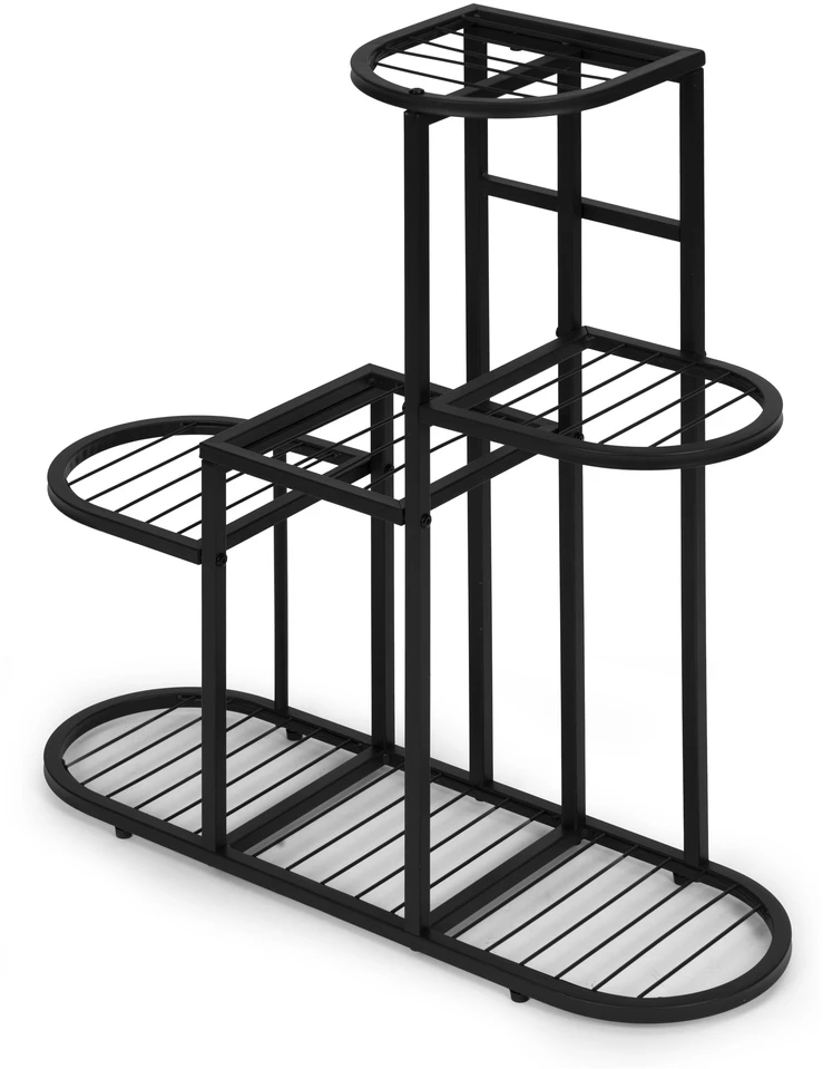 Pastatomas gėlių stovas dekoracijoms, 5 pakopų, juodas ModernHome
