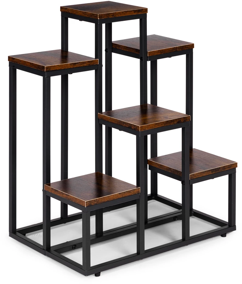 Pastatomas gėlių stovas gėlėms ir dekoracijoms, 6 lentynos, Loft stilius, ModernHome