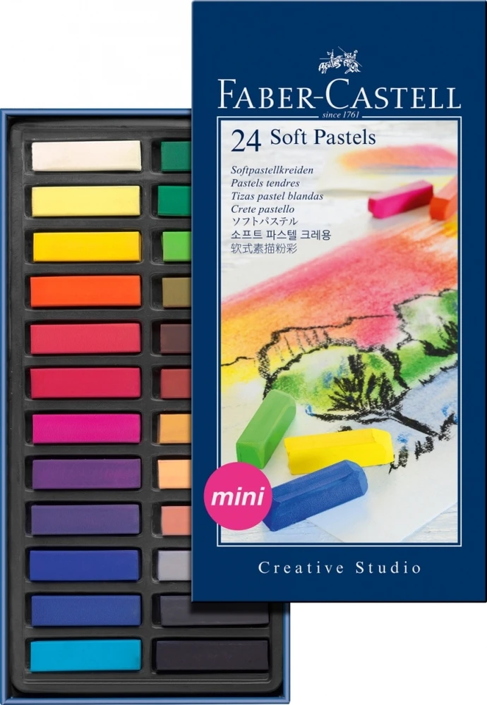 Pastelinės kreidelės Faber-Castell Mini Creative Studio, 24 spalvos