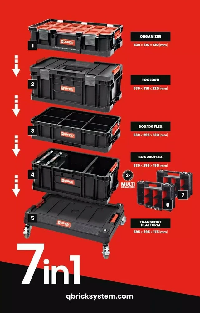 Q-Brick Įrankių dėžių komplektas Qbrick Z252603PG002