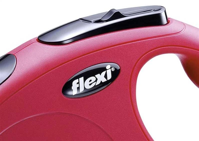 Flexi New Classic M pavadėlis šunims iki 20kg virvinis 5m raudonos spalvos