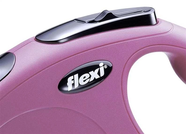 Pavadėlis FLEXI NEW CLASSIC S, rožinis, 5 m