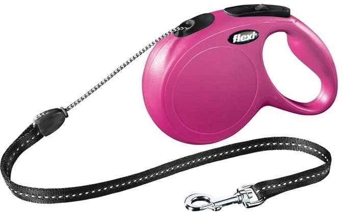 Pavadėlis FLEXI NEW CLASSIC S, rožinis, 5 m