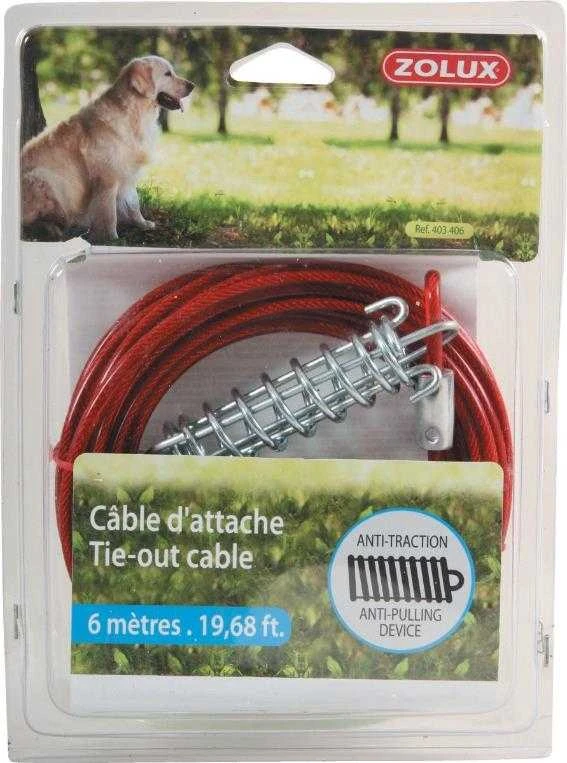 Pavadėlis Zolux TIE-OUT CABLE, raudonas, 6 m