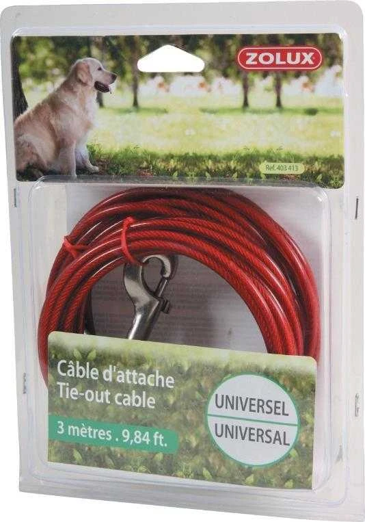 Pavadėlis Zolux TIE-OUT CABLE, raudonas, 3 m