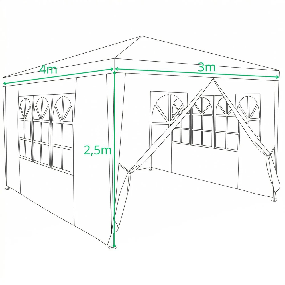 Saska Garden Sodo palapinė 3x4 metrių balta