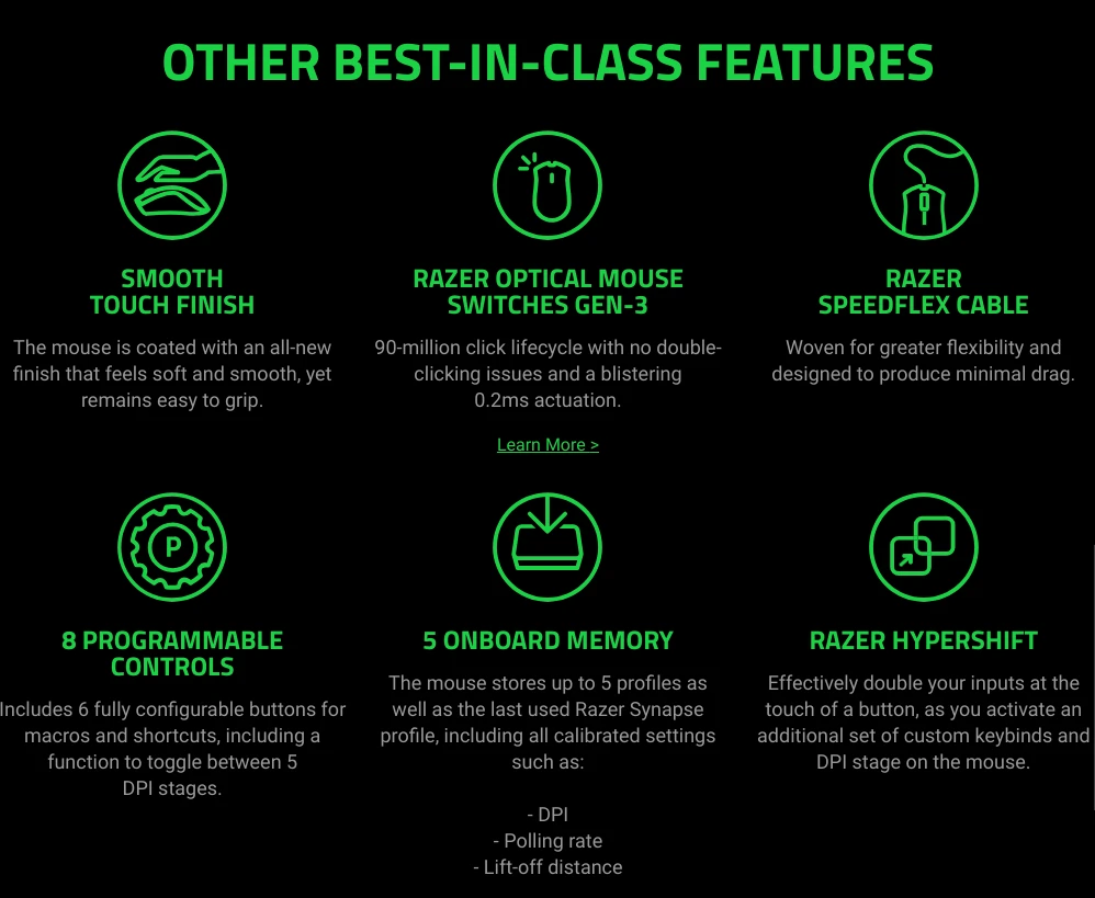 Razer | Pelė žaidimams | DeathAdder V3 | Pelė žaidimams | su laidu | Optinė | Juodas | No