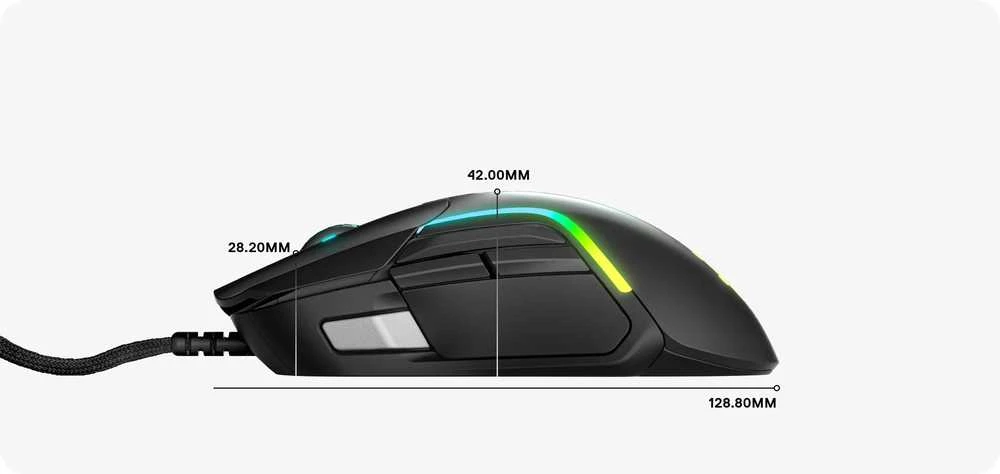 Žaidimų pelė su laidu SteelSeries Rival 5, Juodos spalvos