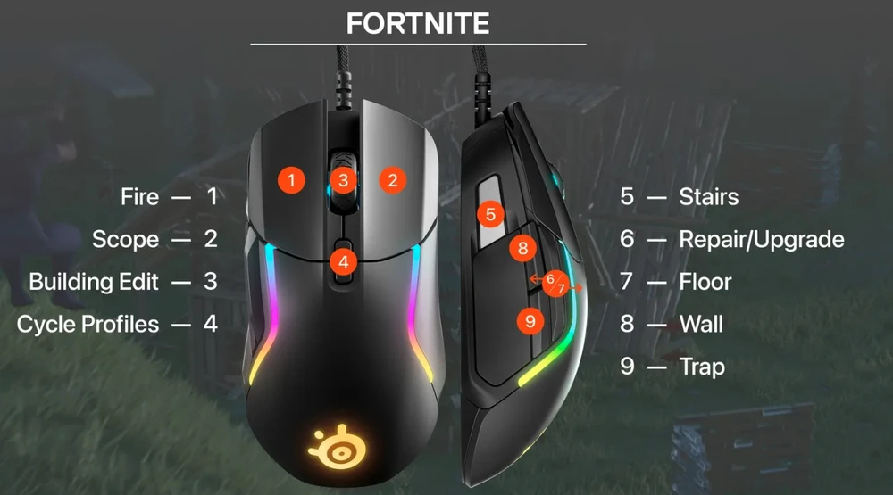 Žaidimų pelė su laidu SteelSeries Rival 5, Juodos spalvos
