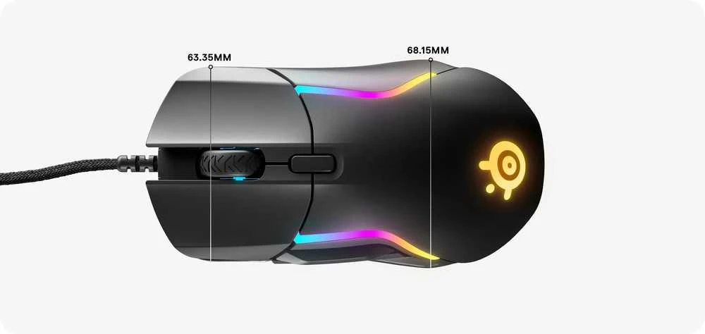 Žaidimų pelė su laidu SteelSeries Rival 5, Juodos spalvos