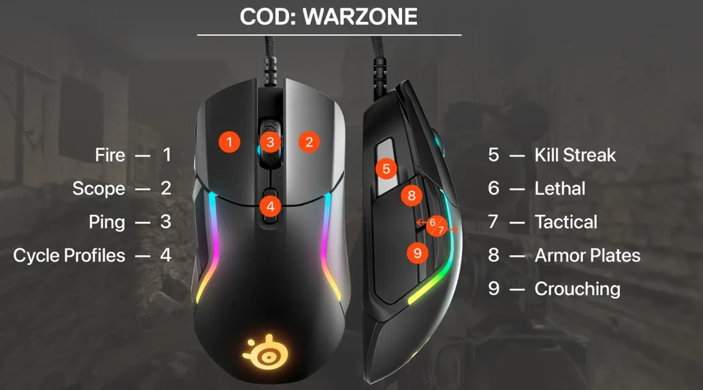 Žaidimų pelė su laidu SteelSeries Rival 5, Juodos spalvos