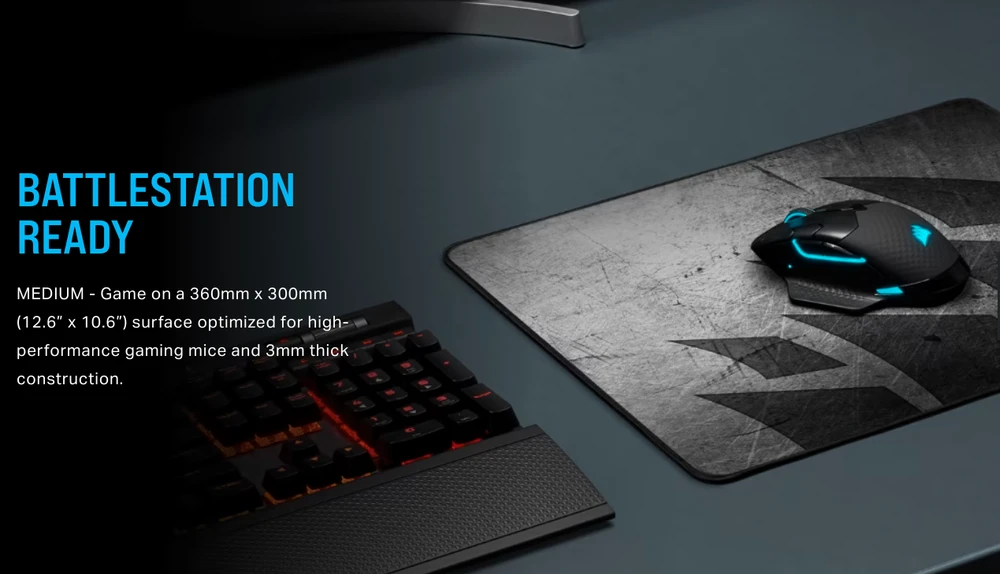 Pelės kilimėlis žaidimams Corsair MM300 PRO Premium Spill-Proof Cloth Gaming Mouse Pad — Medium, 360m x 300m x 3mm