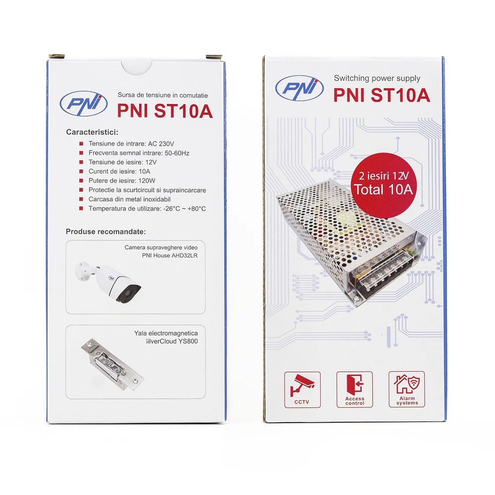 Perjungiamas įtampos šaltinis PNI ST10A 12V 10A stabilizuotas stebėjimo sistemoms