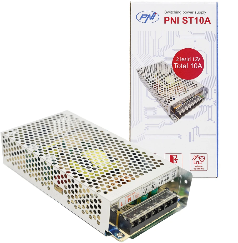 Perjungiamas įtampos šaltinis PNI ST10A 12V 10A stabilizuotas stebėjimo sistemoms