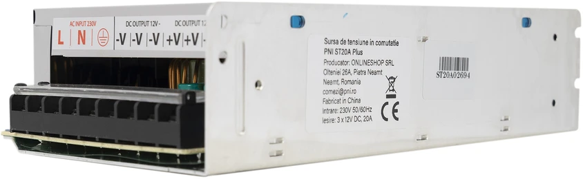 Perjungiamas įtampos šaltinis PNI ST20A Plus 12V 20A stabilizuotas stebėjimo sistemoms