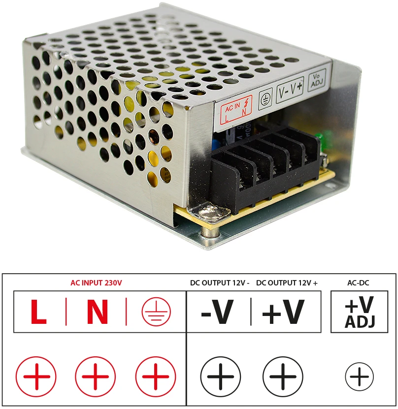 Perjungiamas įtampos šaltinis PNI ST3.4A 12V 3.4A, stabilizuotas stebėjimo sistemoms